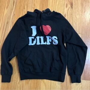 I Love DILFS Black Graphic Hoodie